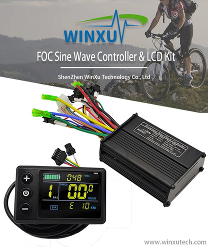 36V 48V 60V 500W 25A Sine Wave Brushless Motor Controller S866 Color LCD Display PAS Kit for Electric Scooter Bike E-bike Repair