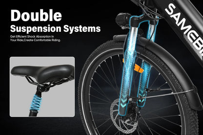 Samebike RS-A01 Pro-T 26Inch Electric Bicycle for Adults Mountain Bike 500W 36V 15Ah Lithium Battery City E-bike
