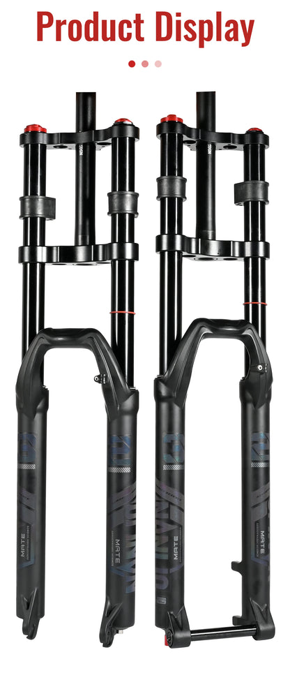 NanLio Bicycle Double Shoulder Air Suspension Fork - 150mm Travel for MTB & E-Bike Bikes 27.5"/29" Double Crown Fork