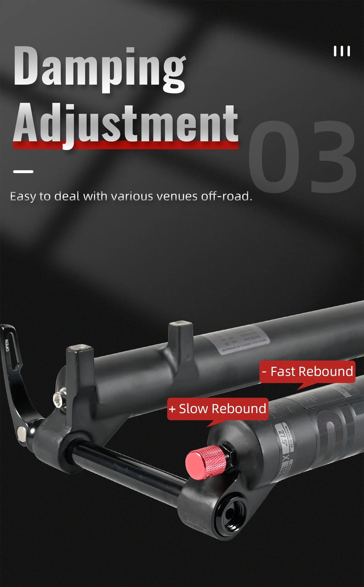 NanLio Bicycle Double Shoulder Air Suspension Fork - 150mm Travel for MTB & E-Bike Bikes 27.5"/29" Double Crown Fork