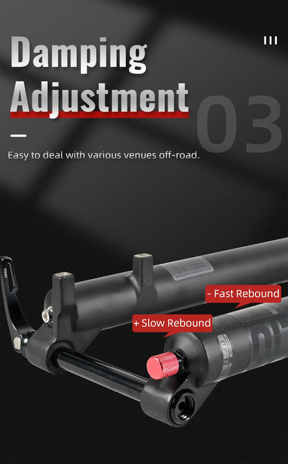 NanLio Bicycle Double Shoulder Air Suspension Fork - 150mm Travel for MTB & E-Bike Bikes 27.5"/29" Double Crown Fork