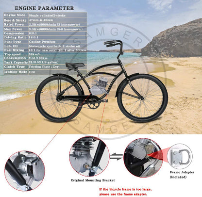 Samger 50/80/100CC Bicycle Engine Kit 2 Stroke Pocket Bike Engine For DIY Electric Bicycle Complete Engine from RU/EU